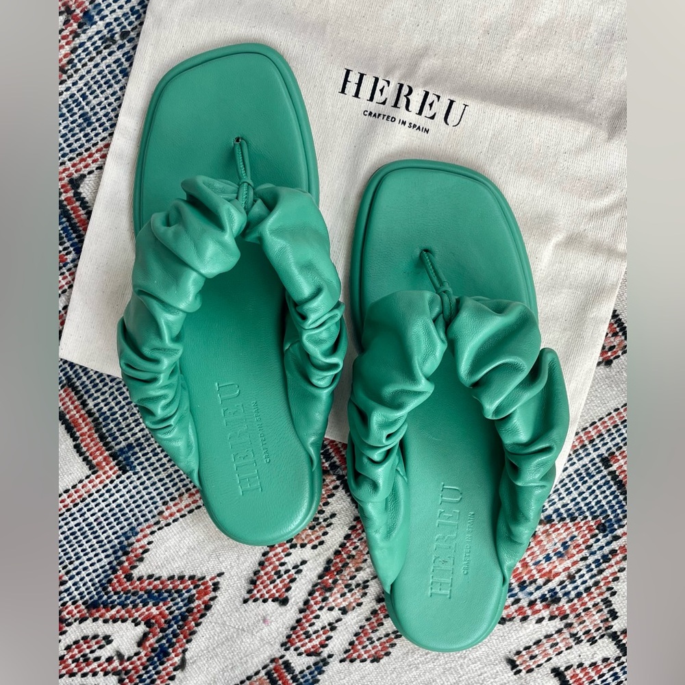 HEREU Nuvola ‘Scrunchy’ Leather Sandals Flip-flops 6/36 - Picture 6 of 9